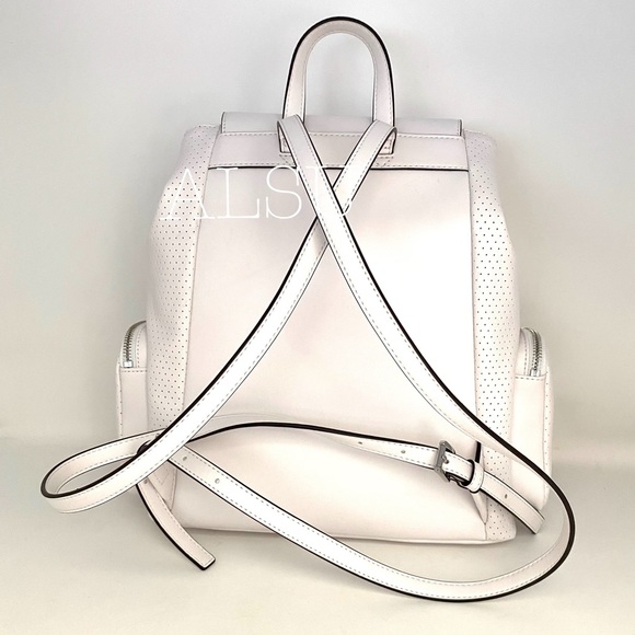 Michael Kors Abbey Vegan Faux Leather Optic White 35S0SAYB3J - Picture 10 of 14